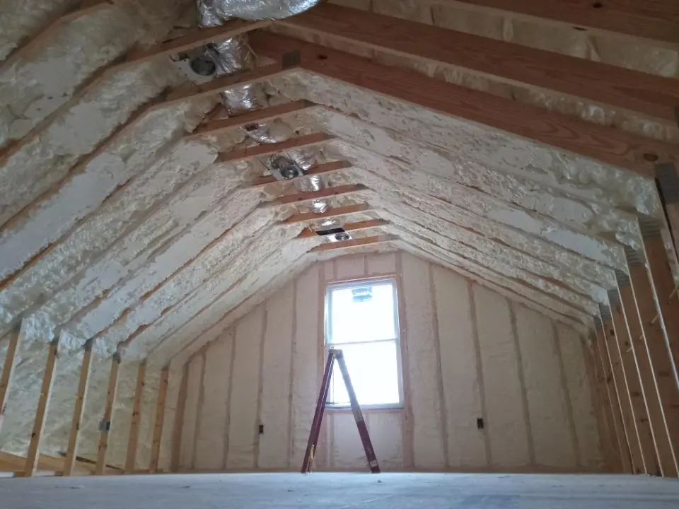 Spray foam roofing application for Crawl Space Insulation project in Rochelle